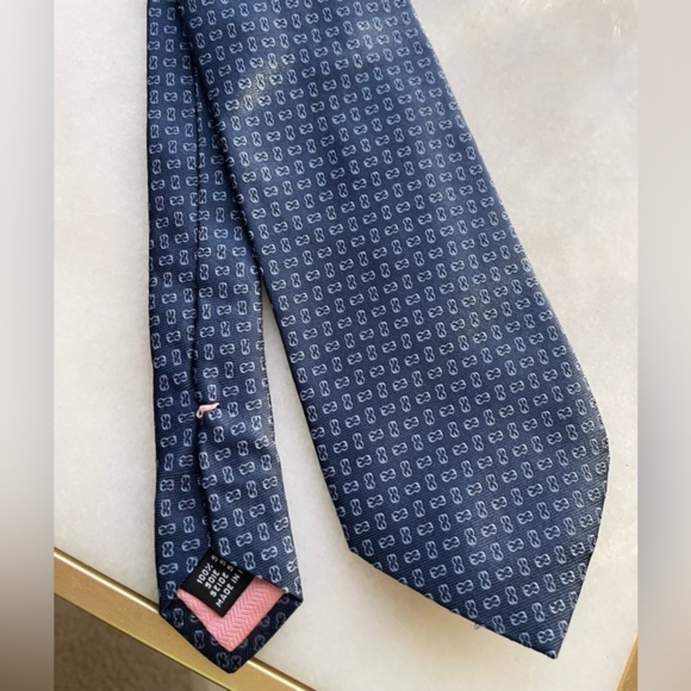 ESCADA 100% SILK Made in Italy Blue And Pink Men Tie‎